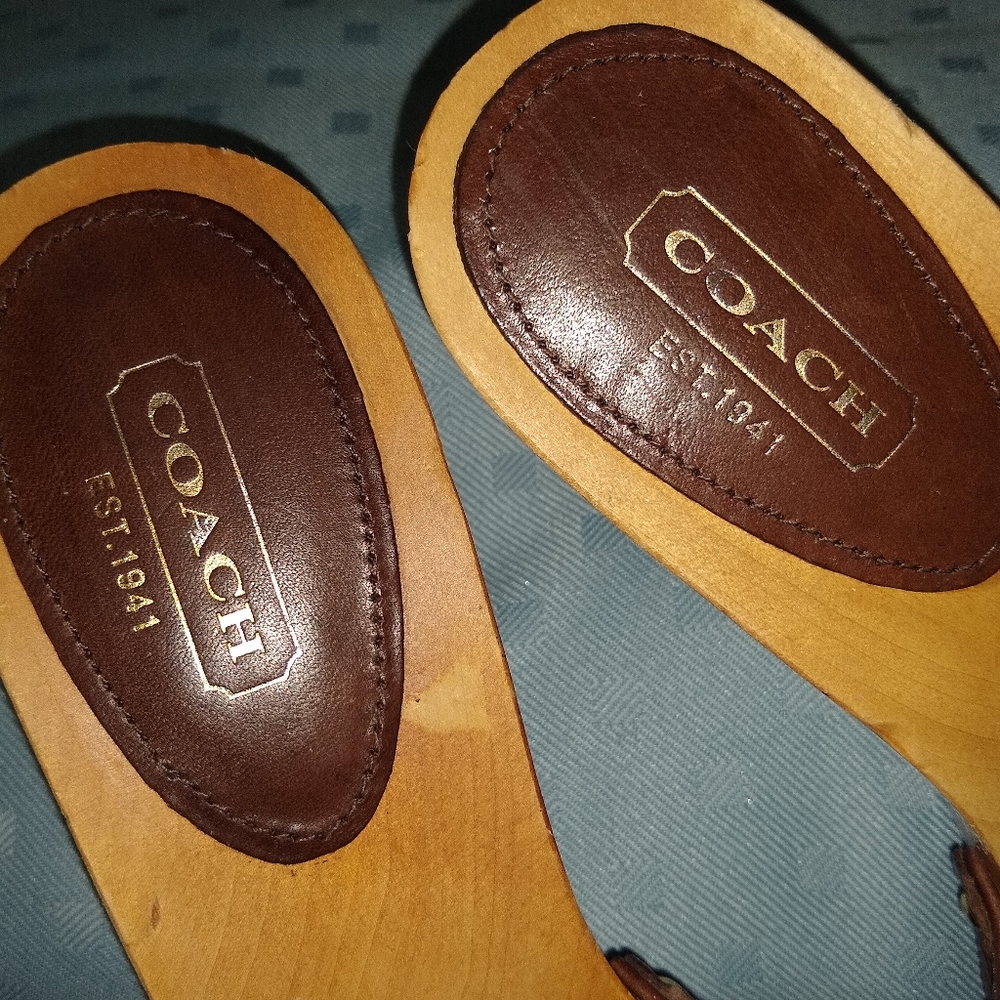 Coach Brown Signature Canvas & Leather Mule Slides - Picture 4 of 10